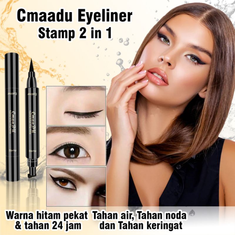 CMAA DU 2 IN 1 EYELINER STAMP WING EYELINER LIQUID WATERPROOF