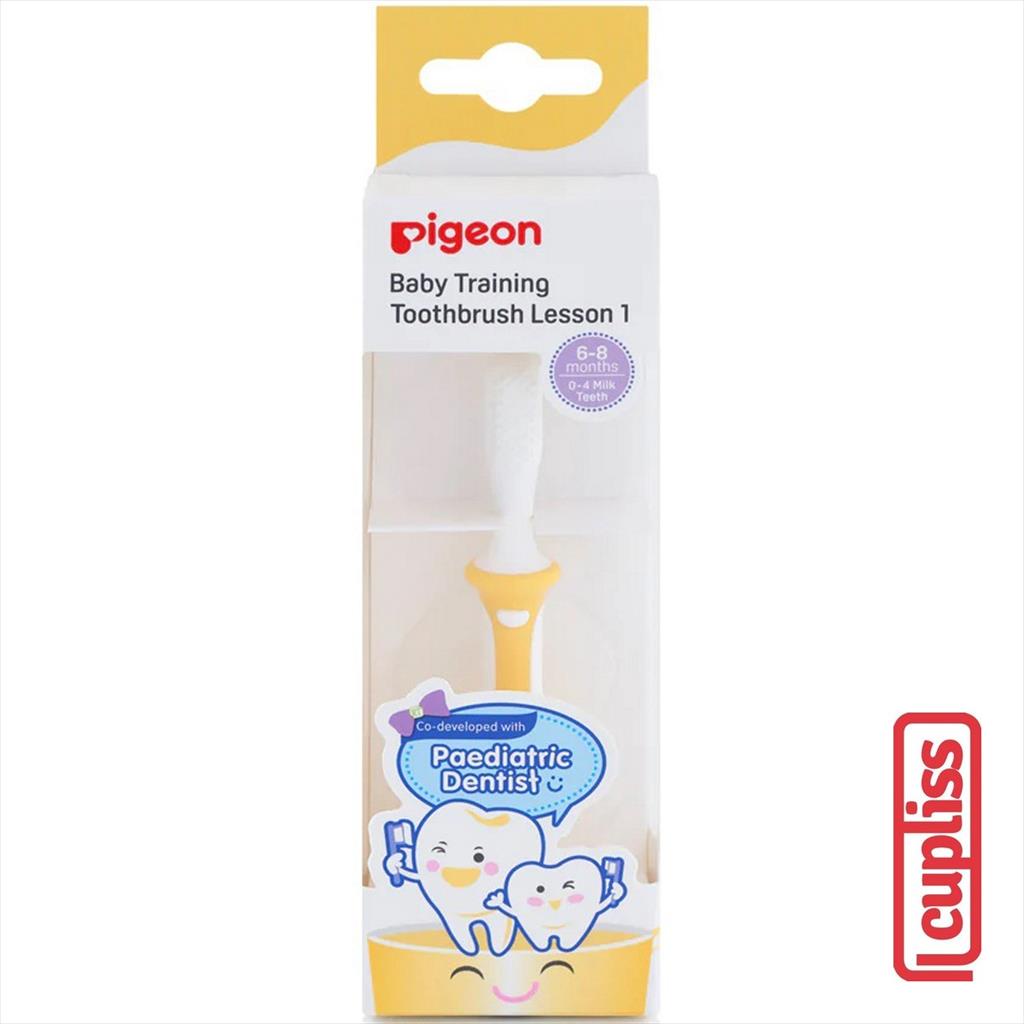 PIGEON Traning Toothbrush Lesson 1 Yellow Sikat Gigi Anak