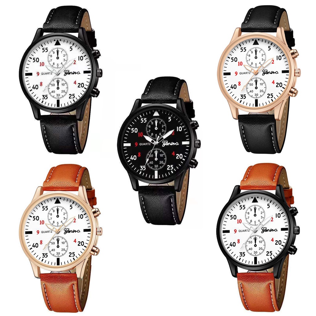 INDOMINI Jam Tangan QUARTZ GENEVA 2 TITIK -Jam Tangan Analog Fashion Unisex New Watch High Quality JT052