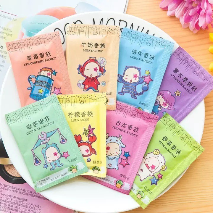Pengharum Ruangan Sachet Aromaterapi Parfum Ruang Kamar Saset Mini Pewangi Lemari Penyerap Penghilang Bau Tidak Sedap Parpum Wangi Bunga Kamar Mandi Koper Mobil Dapur WC Toilet Laci Rak Sepatu Mobil Tas ART28
