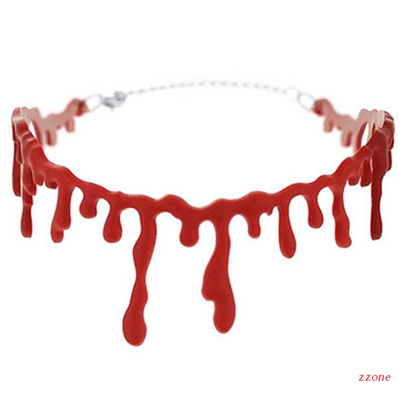 Kalung Choker Rantai Tulang Selangka Darah Untuk Halloween