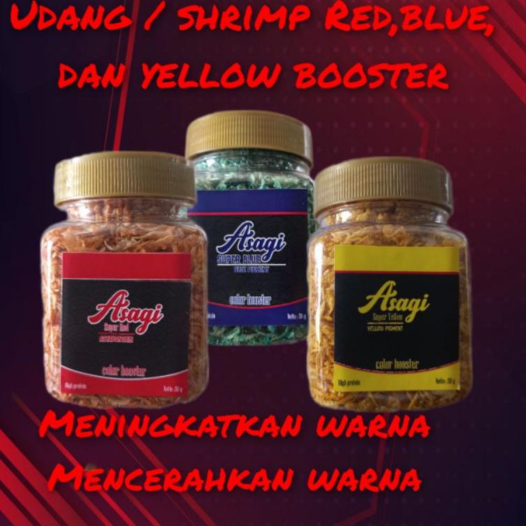™ udang kering asagi udang kering carophyll / shrimp kering super red yellow blue 40 gram udang paka