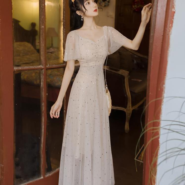 Murah COD dress brukat/dress brukat import/long dress satin/dress brukat pendek/long dress brukat/ma