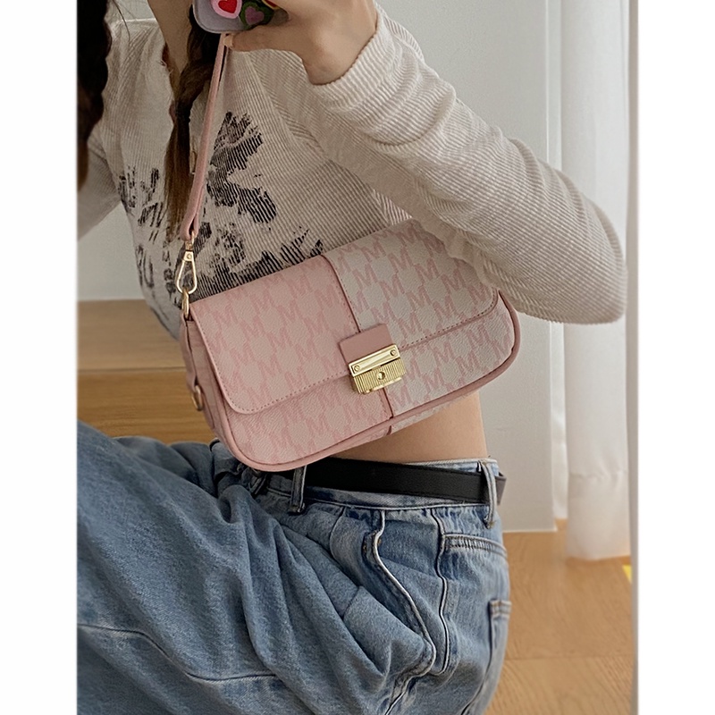 Suhao Niche tas tangan wanita musim panas 2021 baru trendi fashion jacquard underarm bag all-match ins chain bag messenger bag