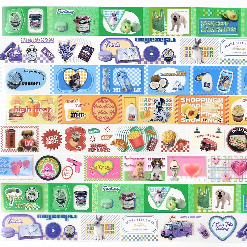 Stiker Roll Satuan / Stiker Aesthetic Karakter Lucu