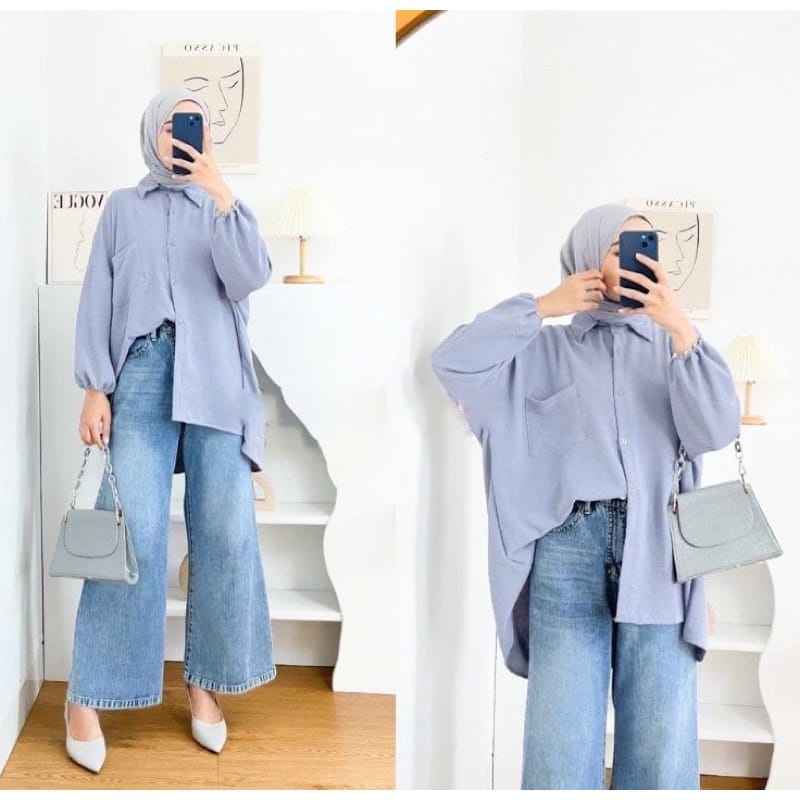 VIVARA OVER SIZE BLOUSE KATUN RAYON JUMBO//KEMEJA OVERSIZE SIZE JUMBO