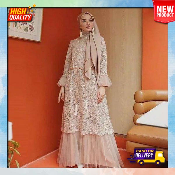 Serenata Gamis Wanita Syari Maxi Dress Muslimah Gamus Fashion Terbaru Games Murah Ibu Muslim Remaja 