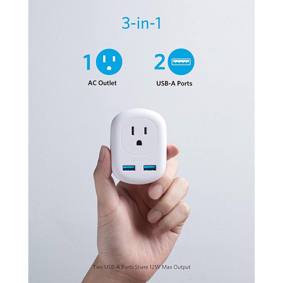 Anker Travel Adapter PowerExtend Dual USB Plug SKU : A9211