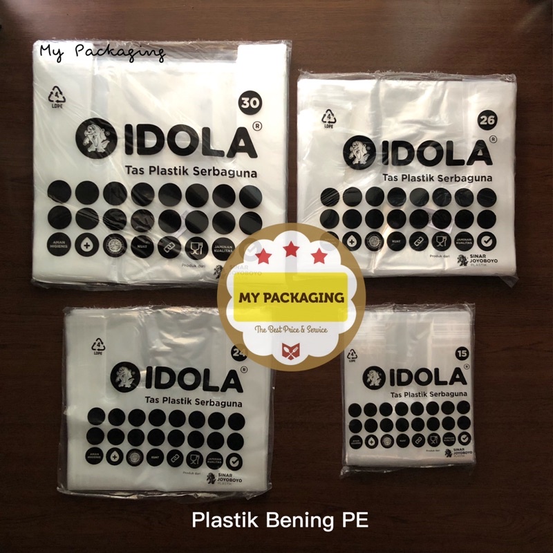 Kantong plastik 26 BENING PE TEBAL 26cm - 500Gr/pack isi 39pcs