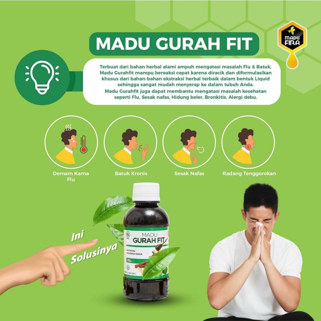 BEST SELLER MADU GURAH FIT ORI GURAHFIT ASLI HERBAL UNTUK MENGELUARKAN LENDIR DI PARU PARU DAN TENGGOROKAN