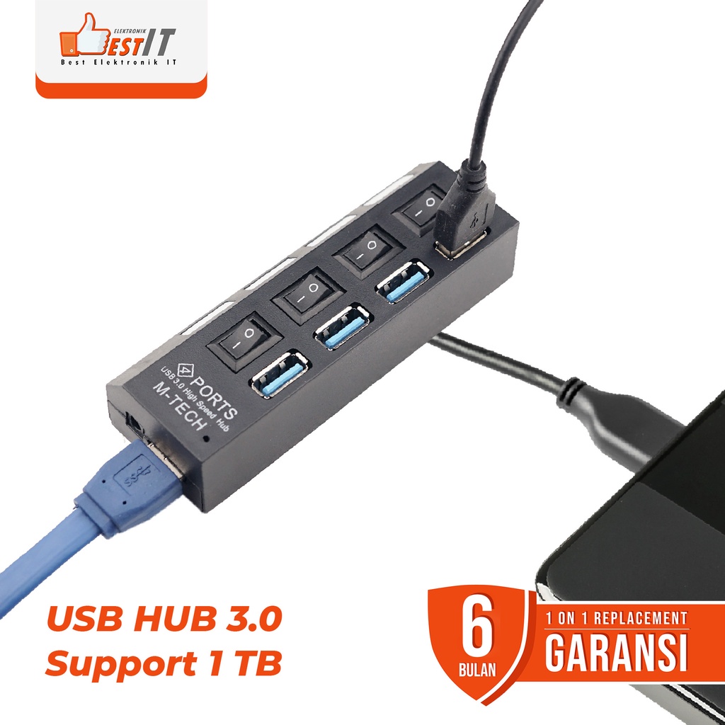 USB Hub Versi 3 4 Port 4 Switch
