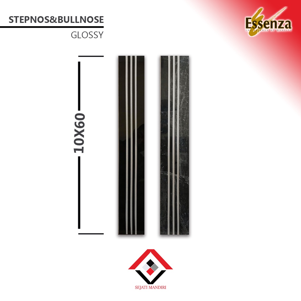 granit 10x60 & 10x40 - lis plin - hitam - stepnosing+bullnose