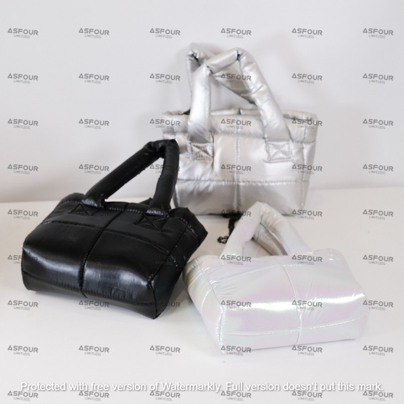 asfour - PUFFY KAREN HOLOGRAM TAS SELEMPANG WANITA Hand bag wanita handbag TAS GELEMBUNG TAS PUFFER
