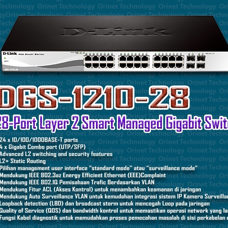 D-LINK DGS-1210-28/E 24 Port Gigabit + 4 SFP Managed Switch