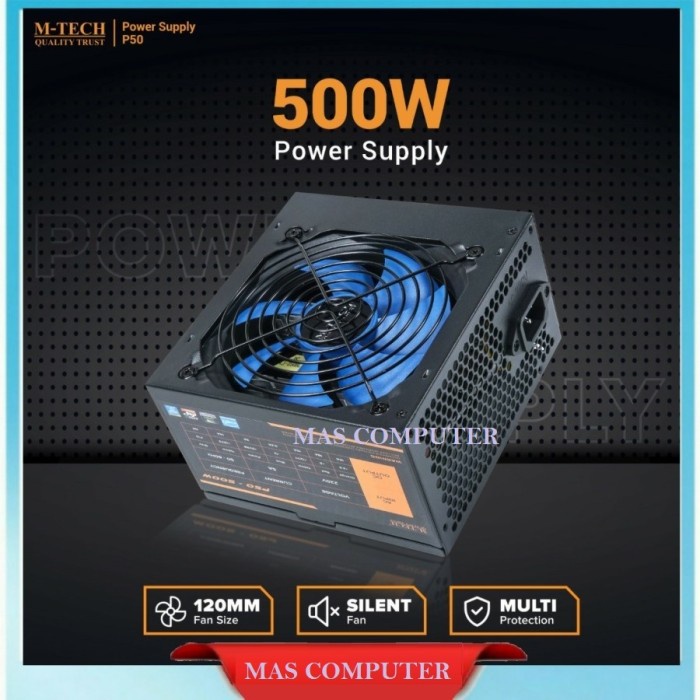 POWER SUPPLY MTECH P50 500W FAN 12CM / Power Supply M-TECH 500W