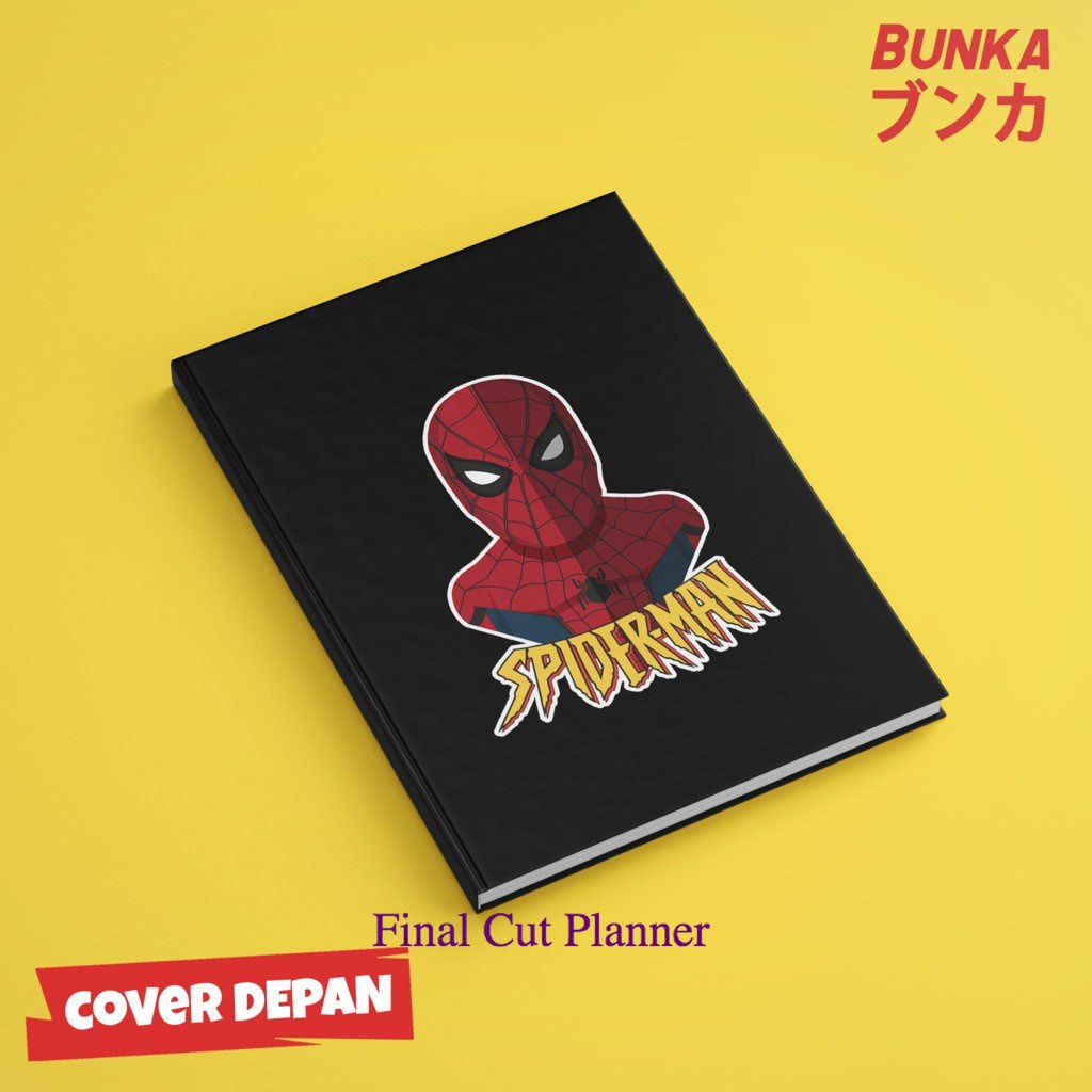 

Notebook Marvel Character Design Spiderman Old Hardcover A5 Buku Tulis Catatan Note Agenda Planner .