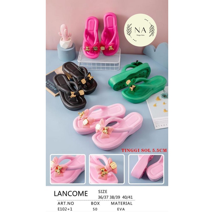 sandal wedges wanita jibbits pita bangkok E102+1 (36-41) sandal wanita bangkok style terbaru