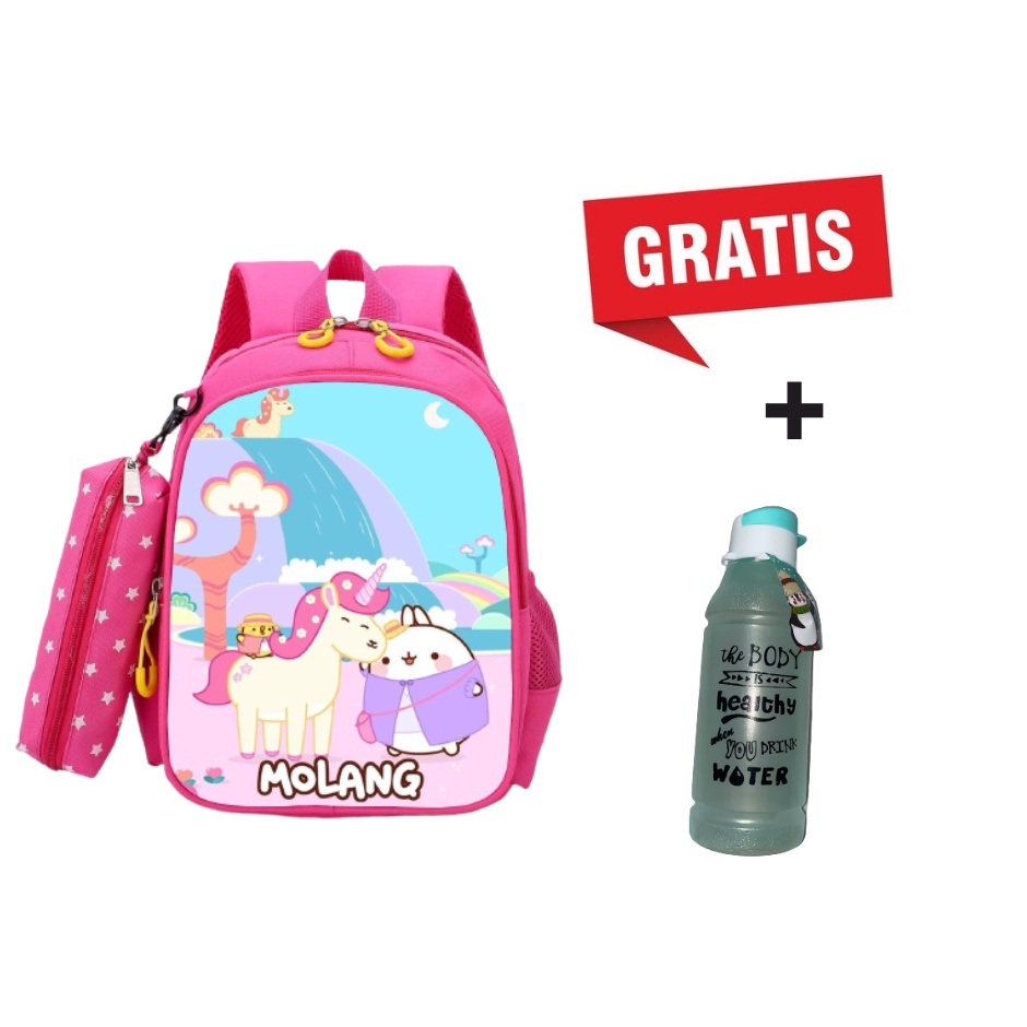 Tas Glossy SD TK Ransel Anak Sekolah Cewe Perempuan Kuda Unicorn Elsa Timbul LOL Prosen