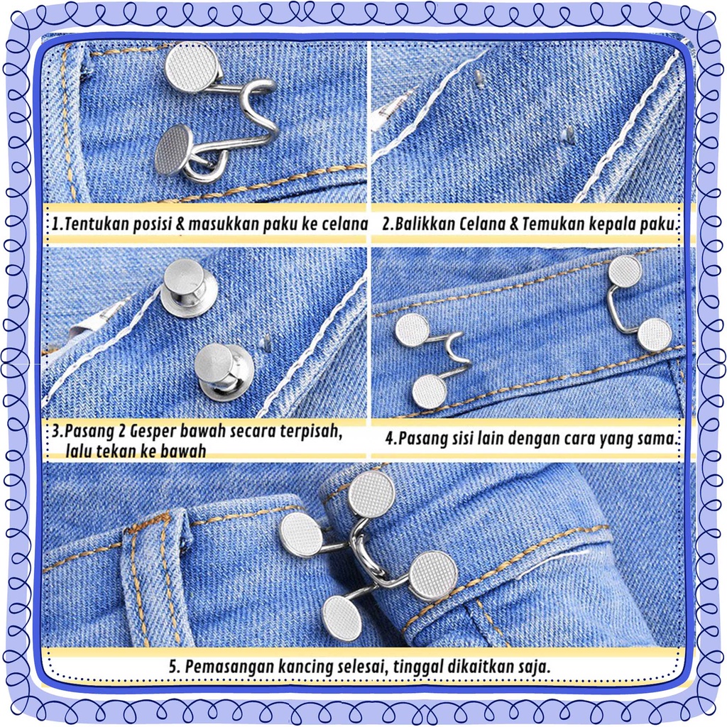 Kancing Pengecil Jeans Kancing Kait Celana Kancing pengecil celana