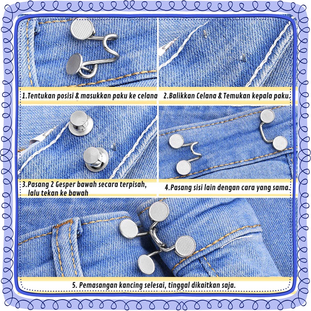 Kancing Pengecil Jeans Kancing Kait Celana Kancing pengecil celana