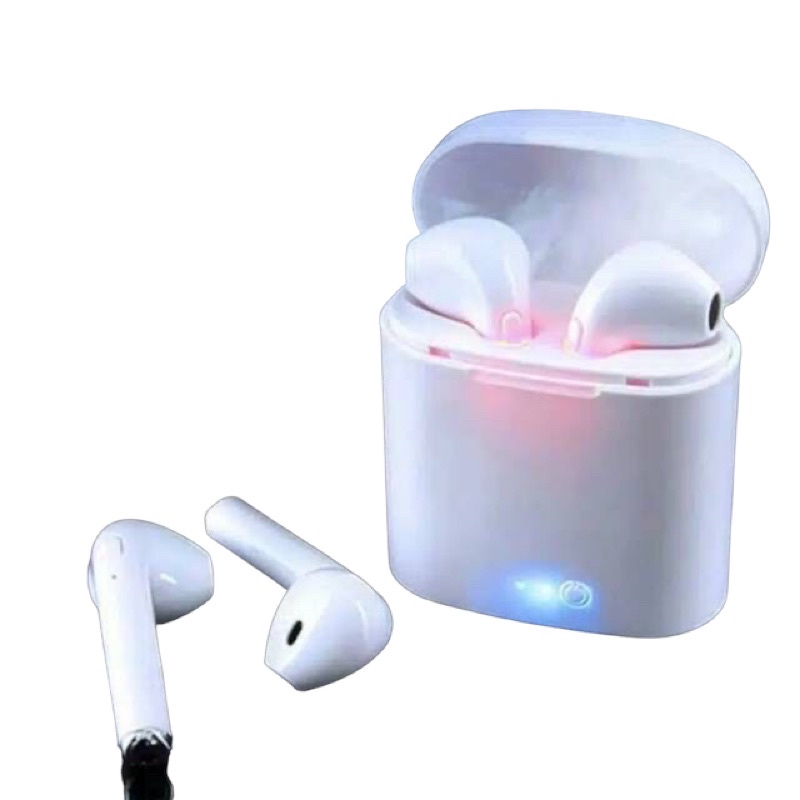 HANDSFREE EPODS TWS i7S MURAH WIRELES BLUETOOTH EARPHONE HENSET HEADSET HANSET TWS i7S 2 KUPING