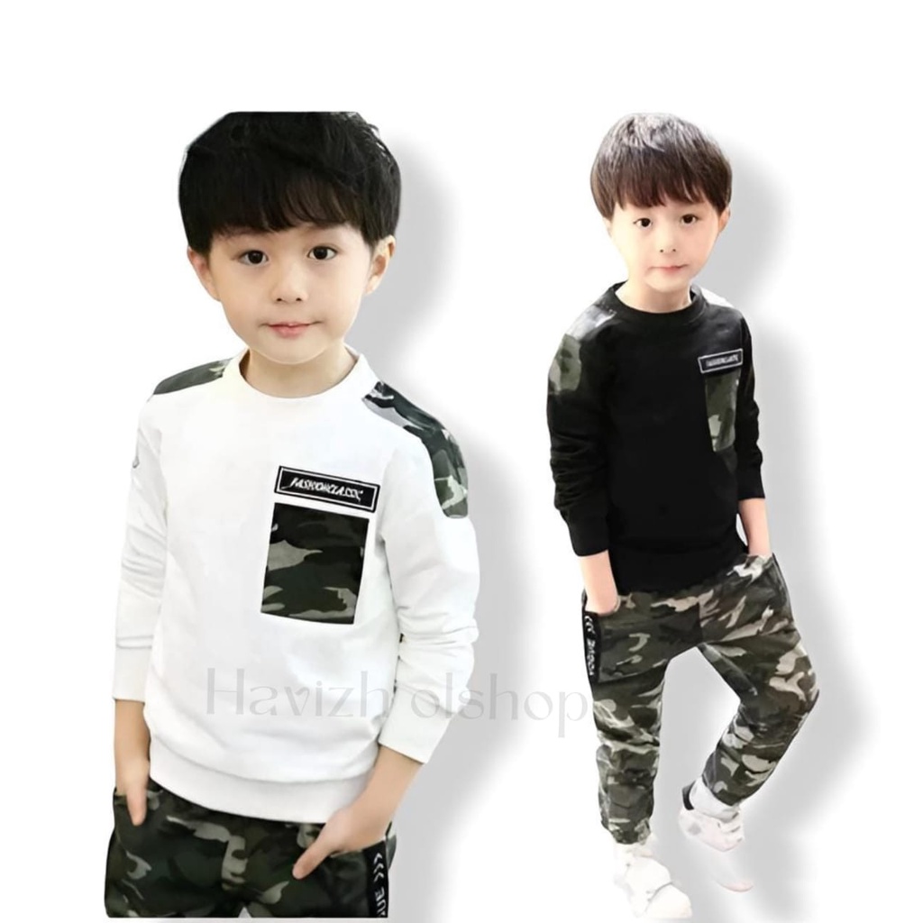 stelan anak motif ARMY 1-6th