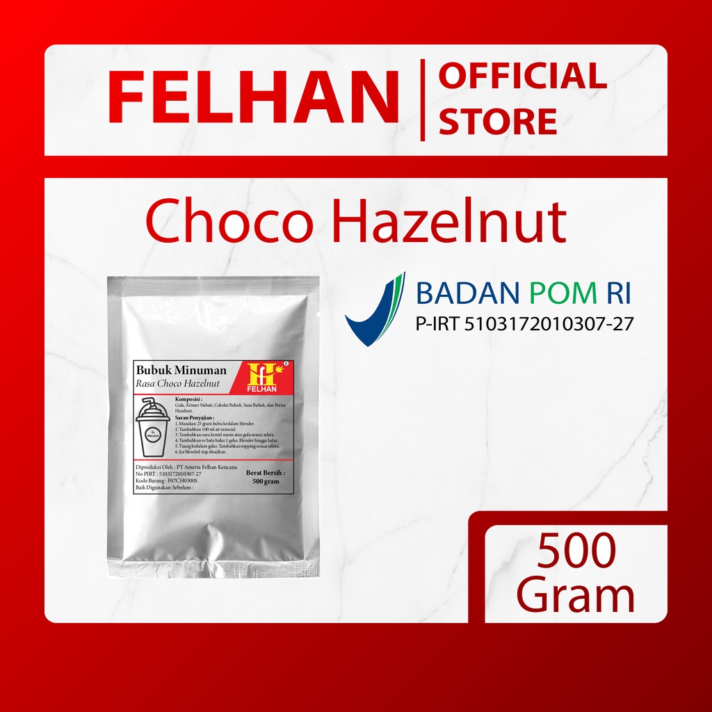 

FELHAN - Bubuk Minuman Choco Hazelnut (500 gram)