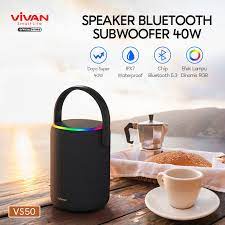 VIVAN VS50 Speaker Bluetooth 5.3 Ultra Bass Subwoofer 40W RGB Portable - Black