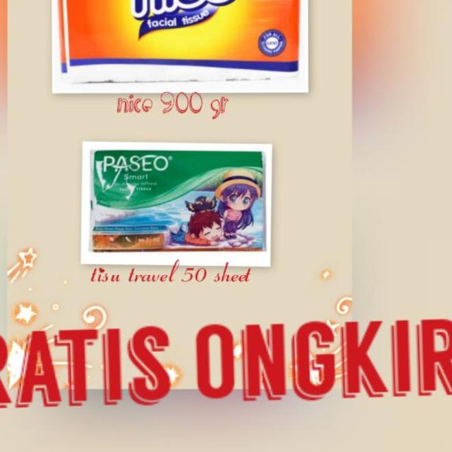 Tisu tissue Nice 900 gr + Travel 50 sheet 2 ply gratis ongkir