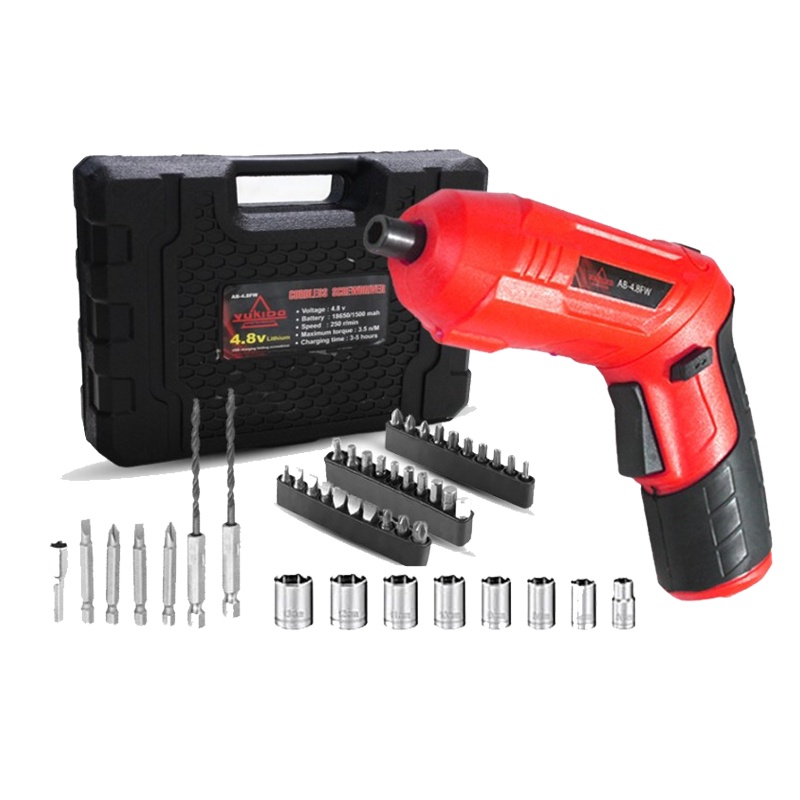 Cordless Multi-function Electric Screwdriver Set 4.8V 47pcs , bor tanpa kabel set yukido - V2 02FEB