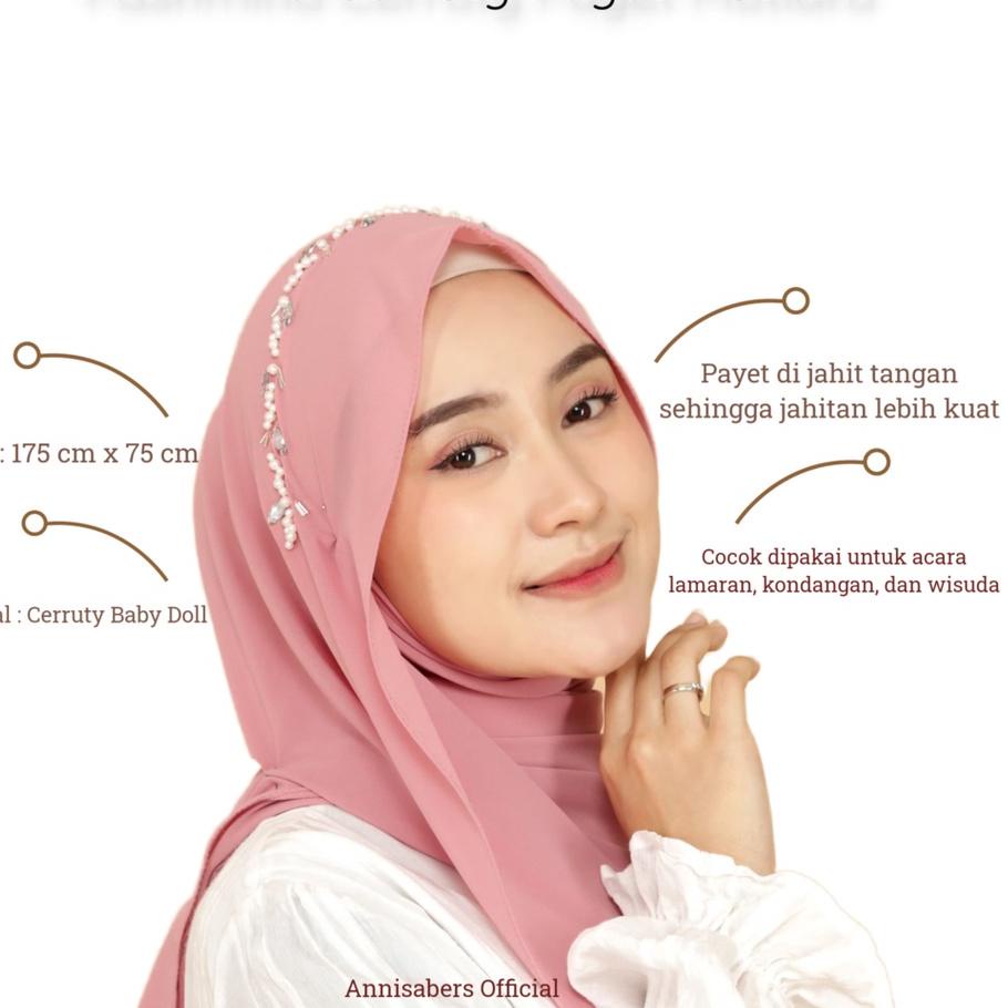Paling Murah Pasmina payet / Pashmina payet / Pashmina payet mutiara bahan cerruty / Pashmina payet 