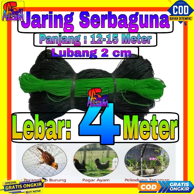 Jaring Pagar Ayam 4 meter / Jaring Lubang Kecil /Jaring Kandang /Jaring Burung / Jaring Taman