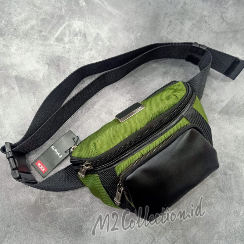Waistbag Tumi Colombus Alpha Bravo Green Belt Bag Tas Pinggang Mirror Quality