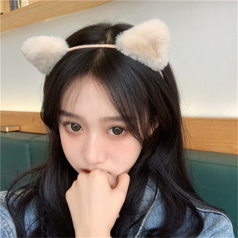 Kpop Cat Ear Headband Hair Clip Bando Jepit Kuping Kucing Cute Kiyowo Kawaii Cosplay Neko Halloween Party Blackpink Twice Red Velvet Itzy Ive Aespa Loona New Jeans Stayc