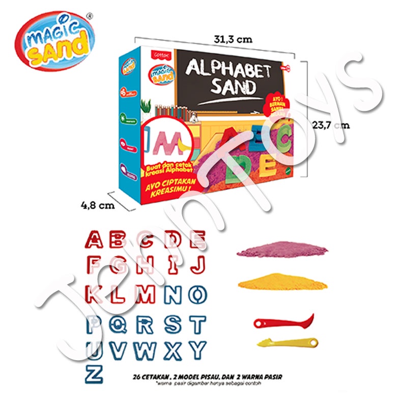 JennToys - Mainan anak Pasir sintetis Pasir Mainan - MAGIC SAND ALPHABET