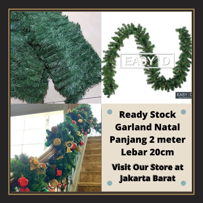 GARLAND NATAL 2 METER HIASAN DAUN NATAL - GARLAN NATAL 2M