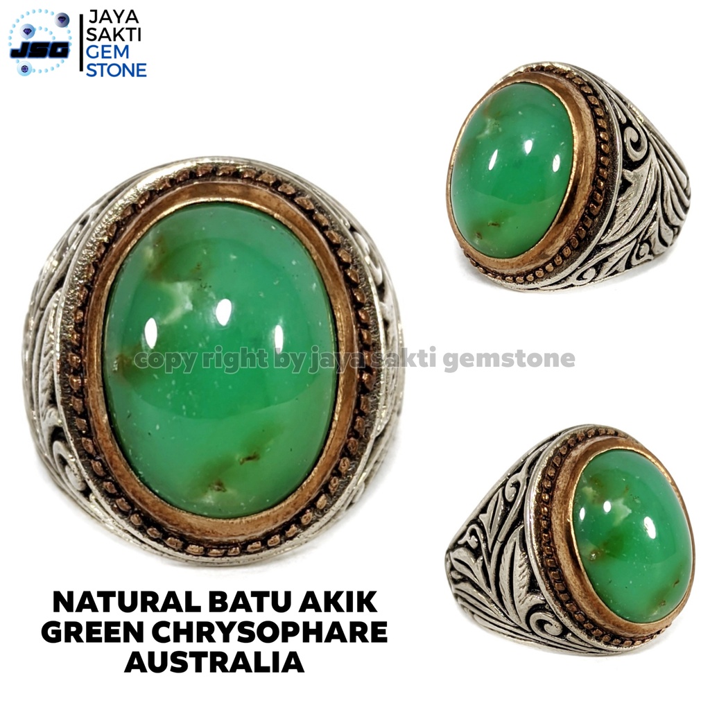 Natural Batu Akik Green Chrysophare Australia GCA01