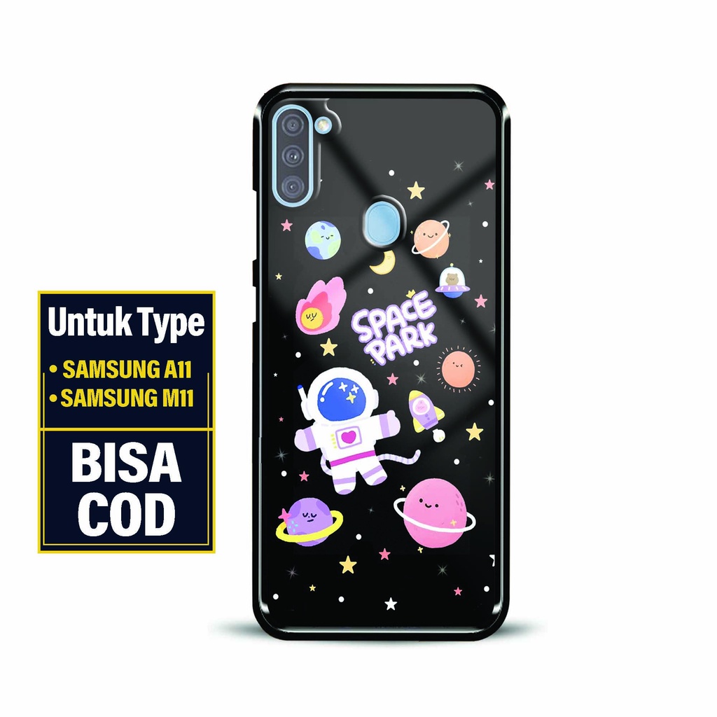 Glossy Hardcase Samsung A11 / M11 - Softcase Kaca Samsung A11 / M11 - Fashion Case [ Fold 21 ] - Sil