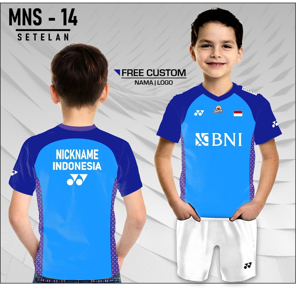 Setelan Jersey Badminton Anak The Minions Denmark Open 2022 Baju bulutangkis Yonex bp