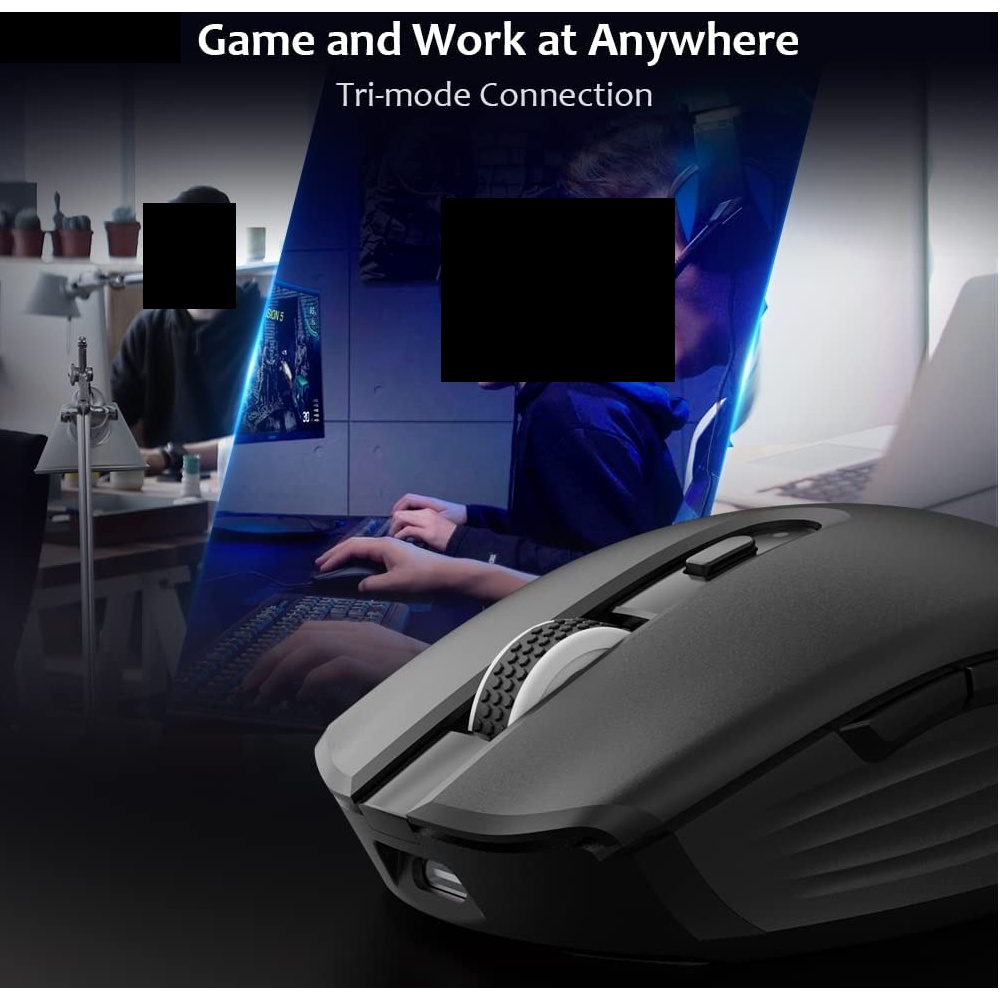 Delux M820 Hunter Multi-Mode Wireless Gaming Mouse RGB PMW3335 Sensor