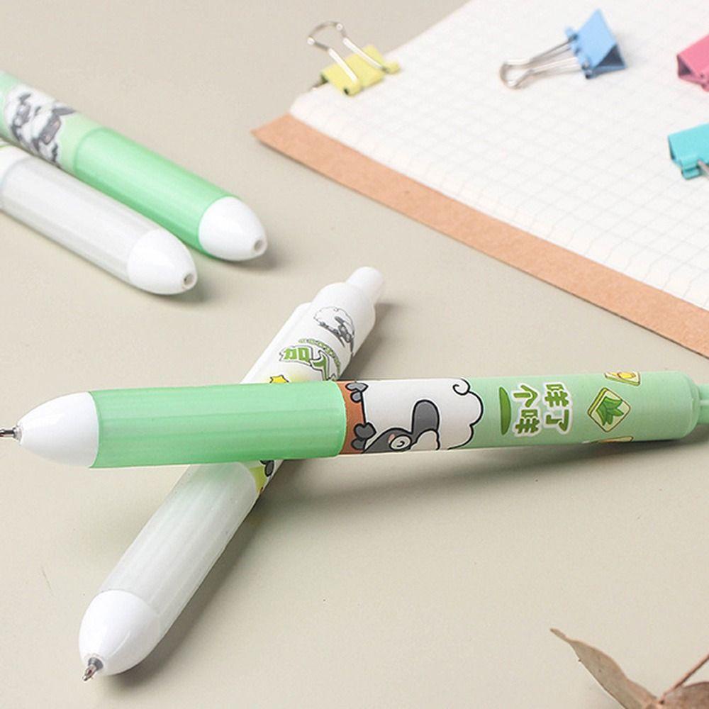 R-flower 6PCS/Set Pulpen Gel Alat Tulis Kartun Pocket Pen Signature Pen