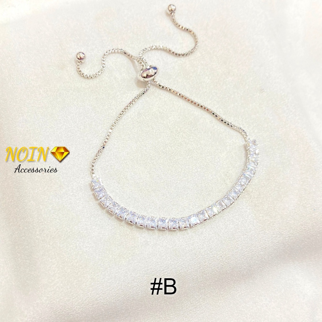 Gelang Serut Wanita Silver Full Permata Anti Karat Lapis Emas Aksesoris Fashion Daily Yaxiya Jewelry
