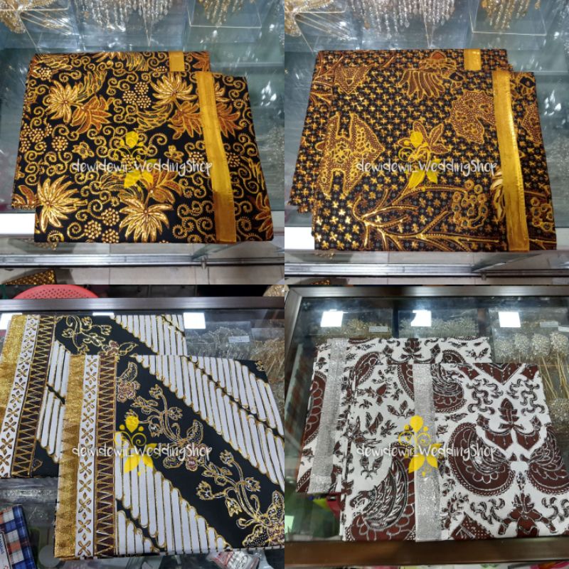 [Sepasang] Jarik Pengantin Prodo - Motif Lengkap || Dasar Coklat &amp; Putih