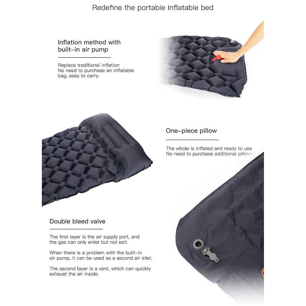 Sleeping Pad Ultralight / Kasur angin / Matras angin Dengan POMPA UDARA BUILT-IN