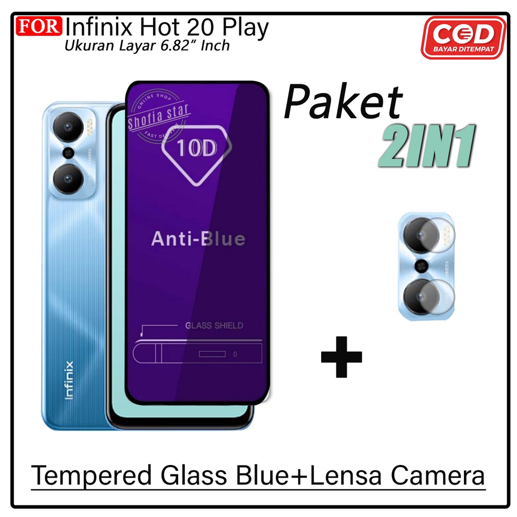 PAKET 2IN1 Tempered Glass Matte Infinix Hot 20 Play Anti Glare Full Layar