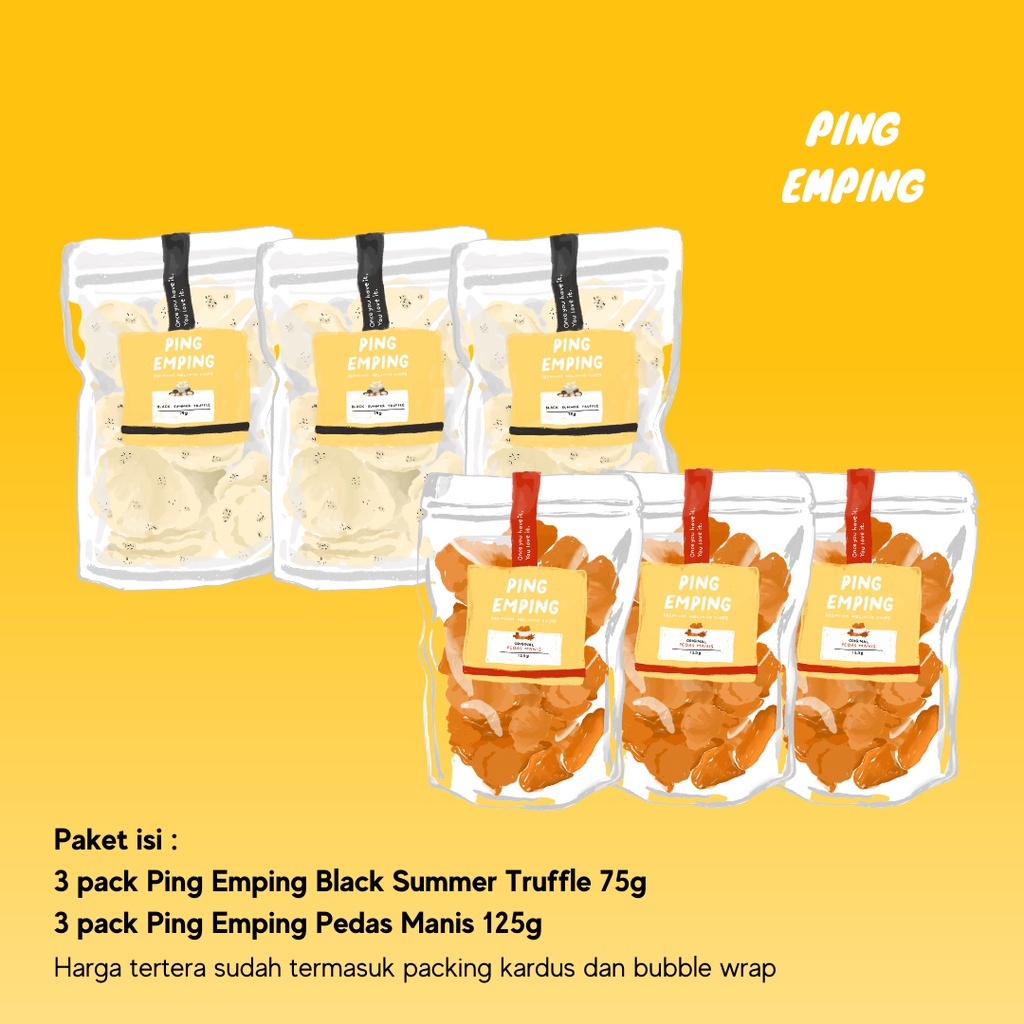 

Paket Box Ping Emping 3 Black Summer Truffle , 3 Pedas Manis