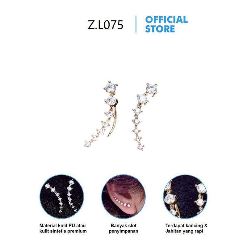 ASIN829 - ANTING WANITA H78/ ANTING BUNGA PANJANG/ ANTING PERMATA WANITA IMPORT/ ANTING STUD