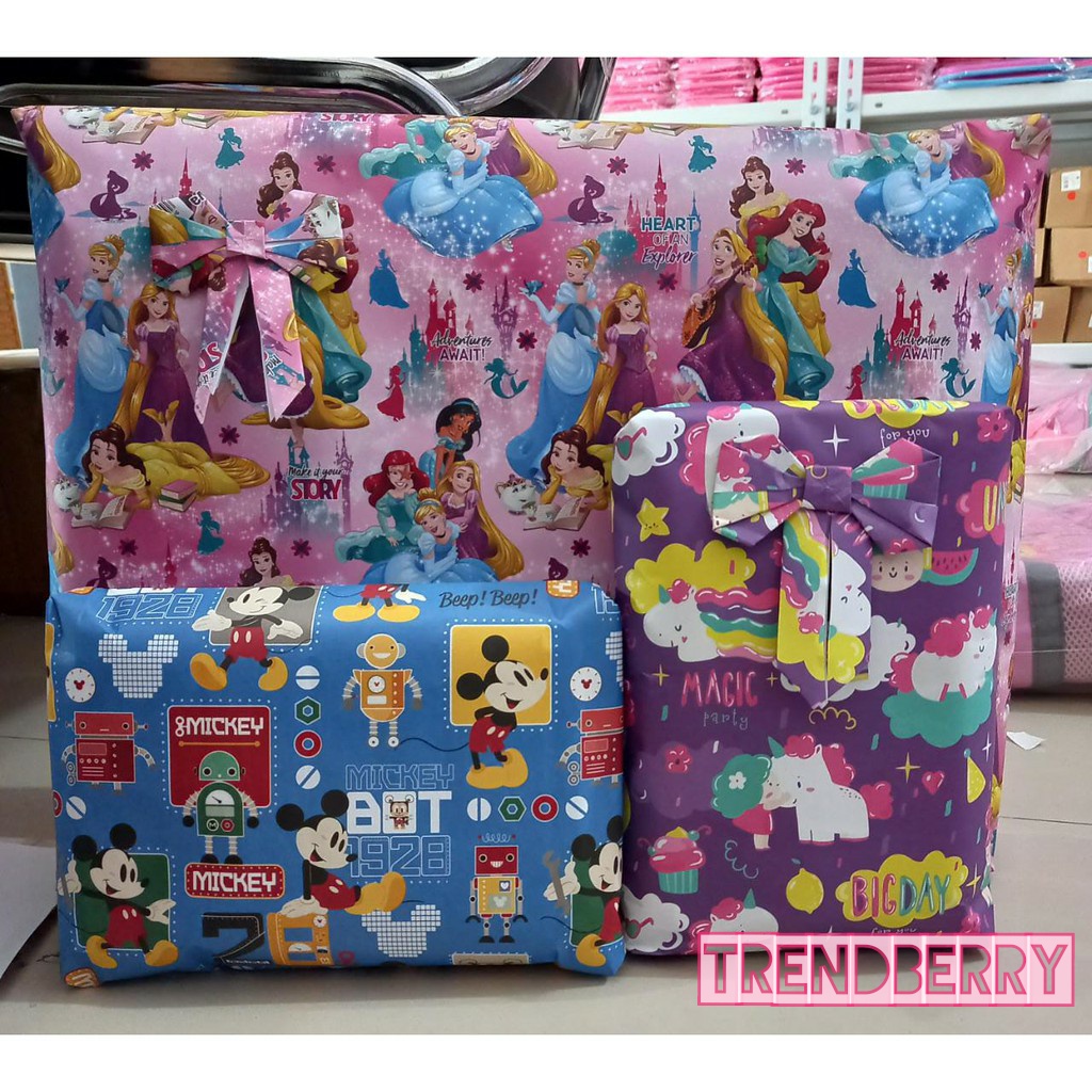 Kertas KADO Unicorn bungkus kado Bubble Wrap Kartu Ucapan unicorn kartu ulang Tahun