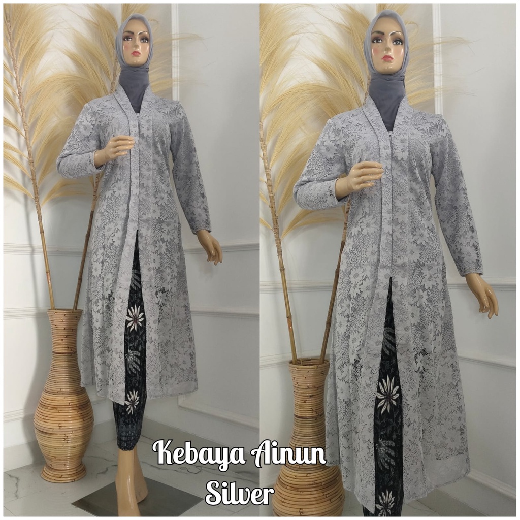 Permata Olshop / Kebaya Brukat Tunik Ainun / Kebaya Floy Tunik Busui Brukat / Kebaya Tunik / Kebaya Busui / Kebaya Kartini