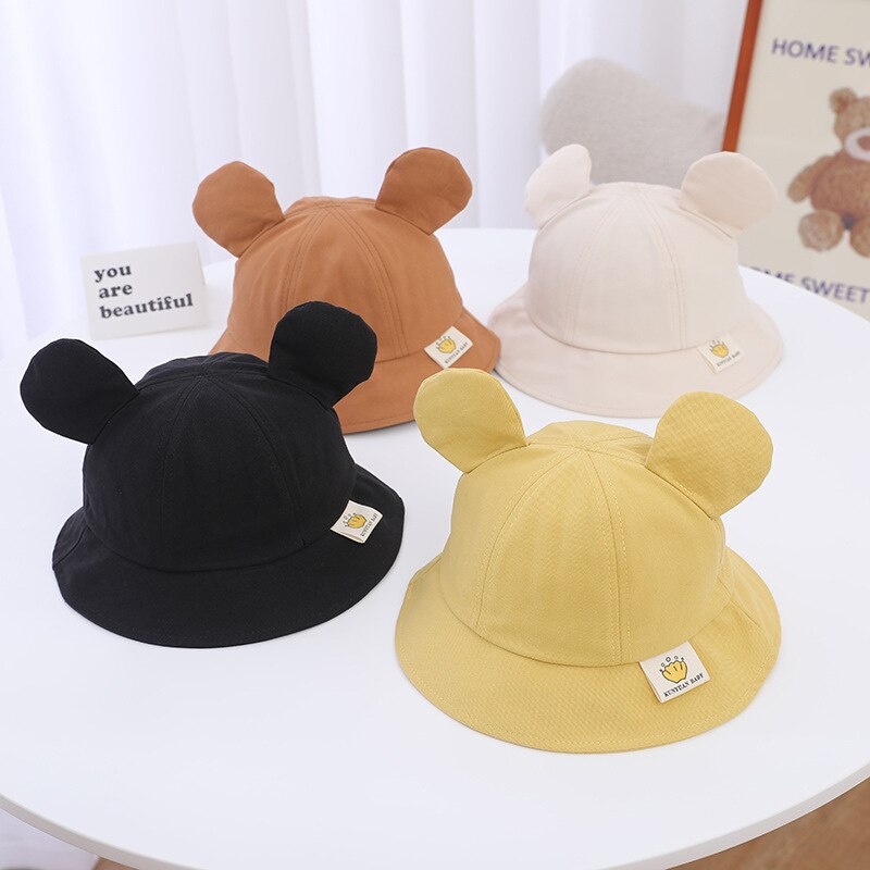 COD- Topi Bucket Hat anak anak unisex usia 1-5 tahun / topi premium lucu MOTIF POLOS bucket hat / topi lucu impor ala korea
